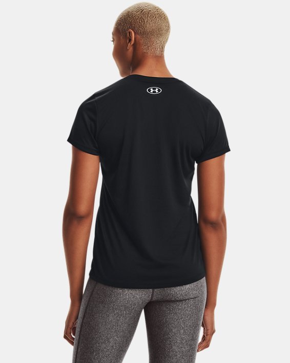 Camiseta con cuello de pico UA Tech™ para mujer, Black, pdpMainDesktop image number 1